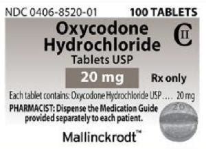 Oxycodone A 50. . M 20 pill gray